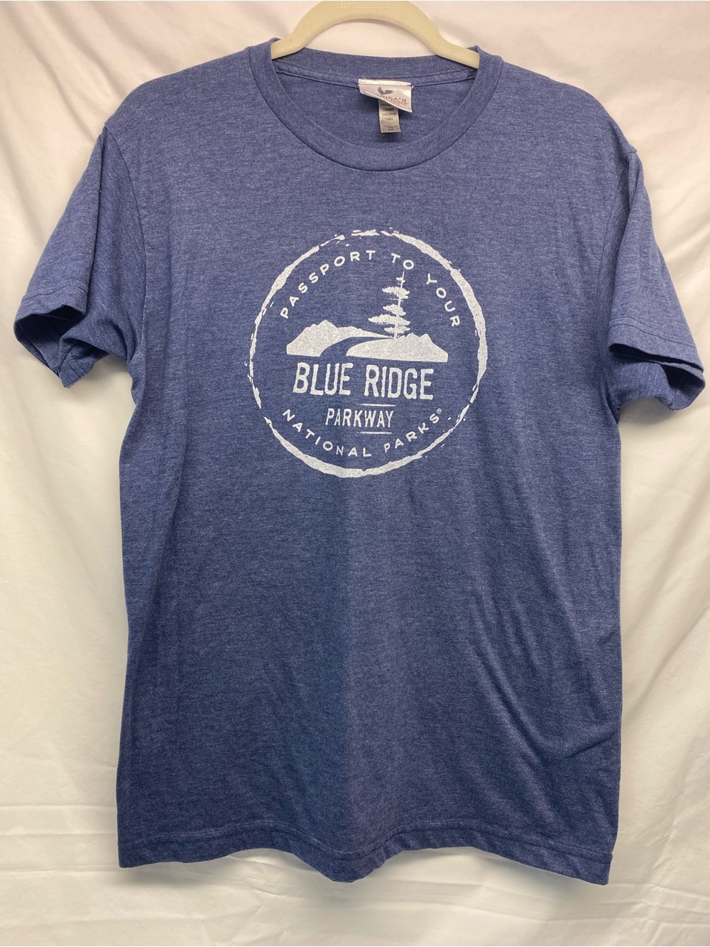 Blue Ridge Parkway Women's Heather Blue Graphic Tee - Blue Medium - Excellent